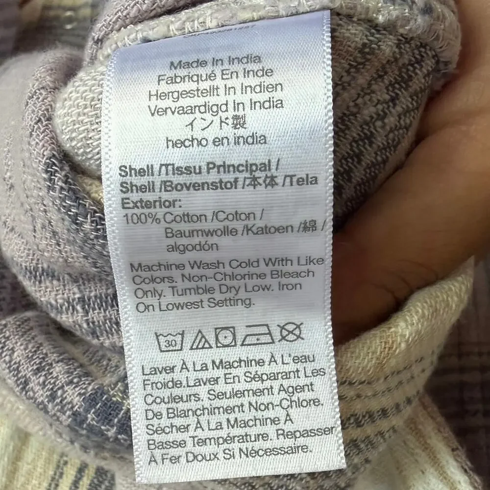 Madewell Flannel Snap-Front Shirt in Plaid
Size 2 NWT Orchid Purple Yellow White - Picture 7 of 10